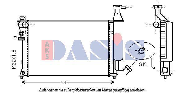 AKS DASIS Radiators, Motora dzesēšanas sistēma 060850N